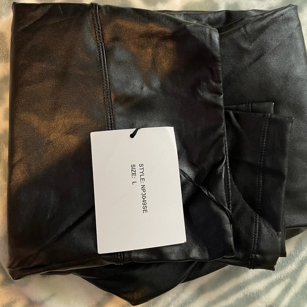 Faux leather pants